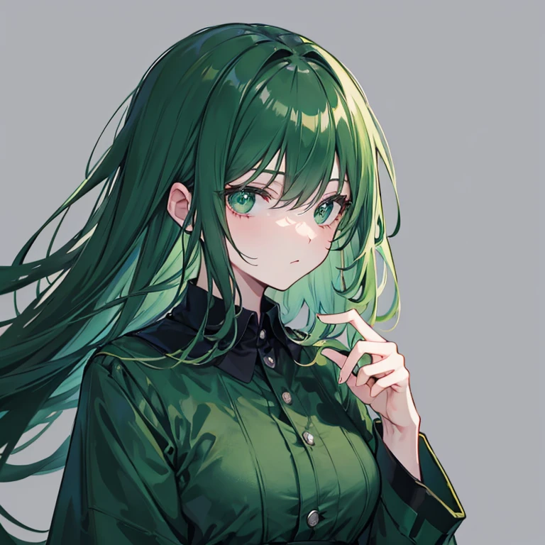 Dark green as a person.