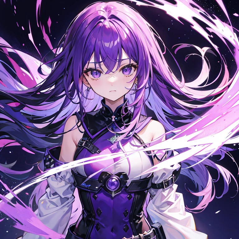 1girl, Beautiful girl, (purple hair), ((Eyes the color of the galaxy sky)), selfie, Realistic, ultra-detail