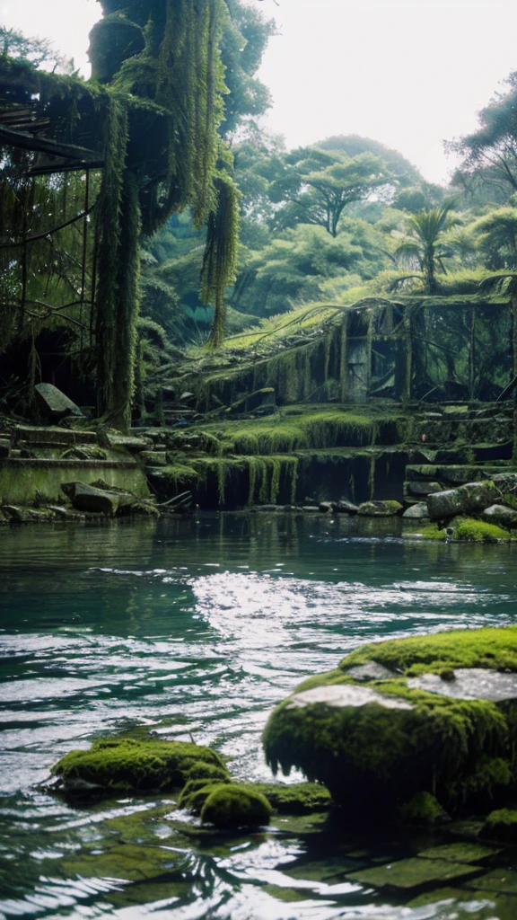 In the water,moss,Collapse,Devastation,Inside the ruins is narrow,Showa,Glasses,Women,adventure,Black and White,