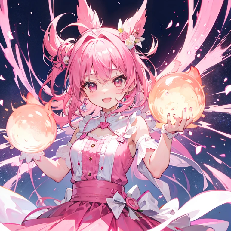 Pink as a person.(energetic, joyful)