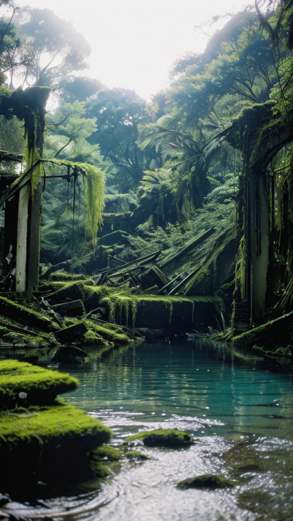 In the water,moss,Collapse,Devastation,Inside the ruins is narrow,Showa,Glasses,Women,adventure,Black and White,