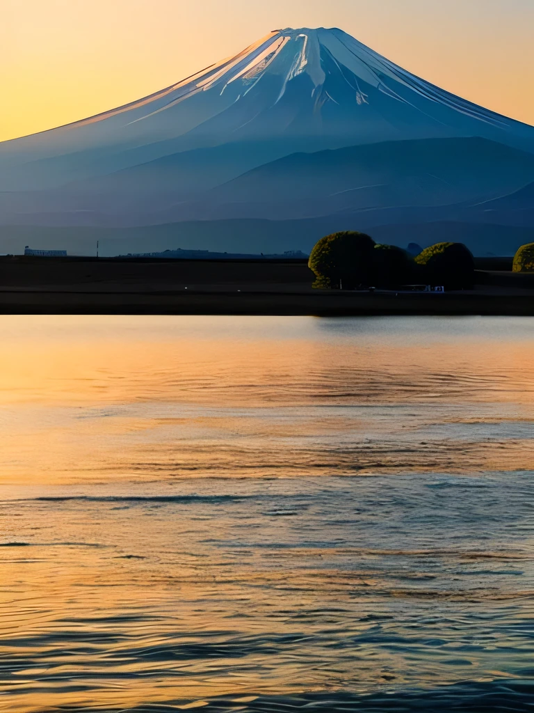 highest quality,Masterpiece ,Mt. Fuji dyed in the sunset,