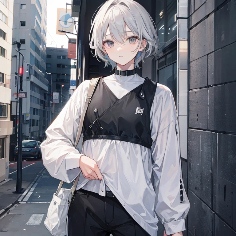 Ashy-gray as a person. 