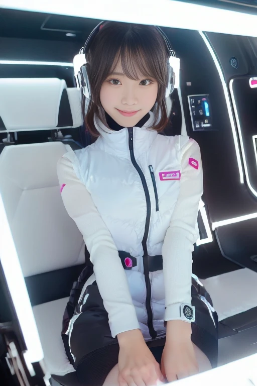 ((NSFW: 1.4)), (acrobatic pose):10,((Detailed face, Professional photography)), ((NSFW, zettai ryouiki, 1 girl)), Ultra-high resolution, (Realistic: 1.4), RAW Photos, highest quality, (PhotoRealistic Stick), concentrated, Soft Light, ((30 years old)), ((Japanese)), (( (Young Face))), (surface), (Depth of written boundary), masterpiece, (Realistic),(inside ISS):3, woman, ,astrovest:2,headphone:2,smartwatch,,bangs, ((1 girl)),(black sleeves):2,(black tights):2,inside spacestation,inside spacecraft,,zero gravity,smile,open leg,blush:1.5,hidden hands,neotech