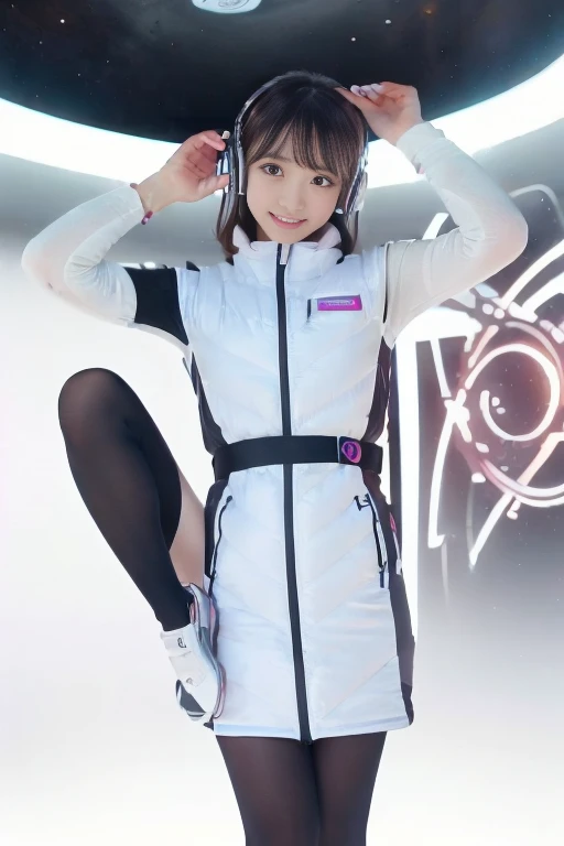 ((NSFW: 1.4)), (acrobatic pose):10,((Detailed face, Professional photography)), ((NSFW, zettai ryouiki, 1 girl)), Ultra-high resolution, (Realistic: 1.4), RAW Photos, highest quality, (PhotoRealistic Stick), concentrated, Soft Light, ((30 years old)), ((Japanese)), (( (Young Face))), (surface), (Depth of written boundary), masterpiece, (Realistic),(inside ISS):3, woman, ,astrovest:2,headphone:2,smartwatch,,bangs, ((1 girl)),(black sleeves):2,(black tights):2,inside spacestation,inside spacecraft,,zero gravity,smile,open leg,blush:1.5,hidden hands,neotech