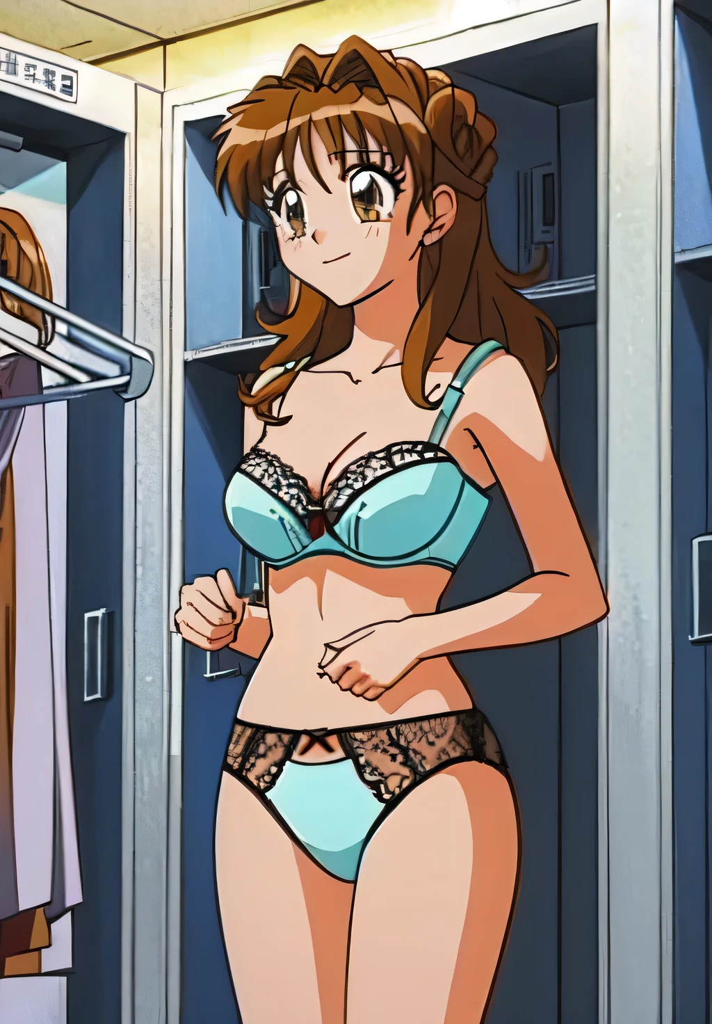 1 girl,(solo), ((amanogawaki)), (masterpiece:1.2), (high quality:1.0),looking at viewer, (White Leotard), (ultra detailed), seductive pose , slender Lolicon body, small breast, Armpit, Headband, smile, (low angle view)