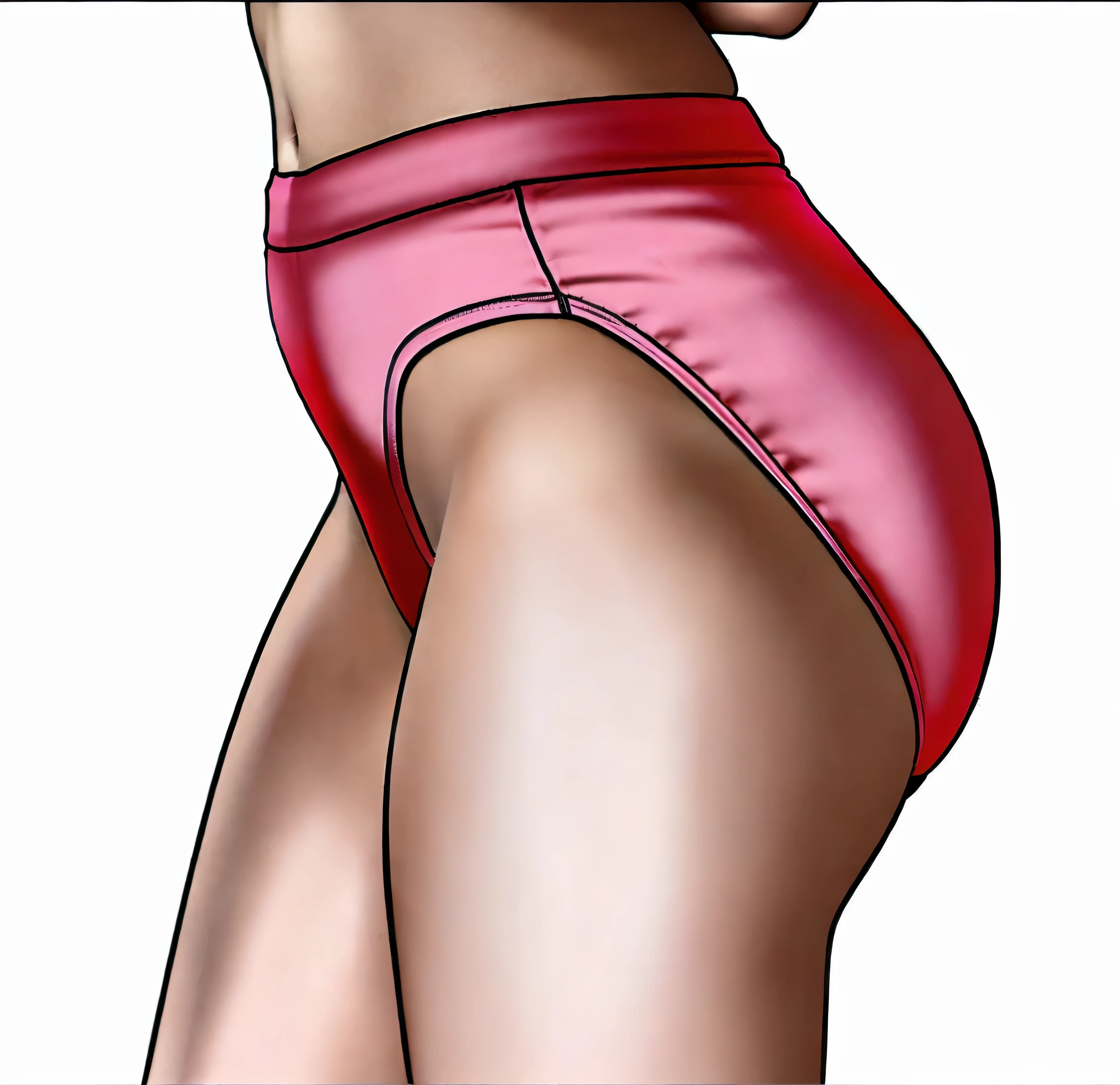 ((masterpiece, best quality)), ((30 year old)), (((Curvy))), ((Latina)), in ((pink cotton high cut panties)), ((big hips)), (((side view))), (((photo realistic))), ((90's film, 90's movie scene, 90's TV Style))