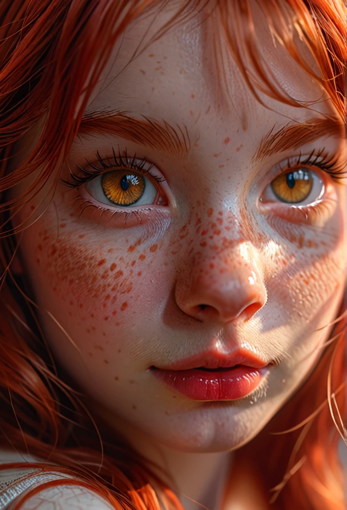 red-haired girl, red cat,ultra-detailed, extremely detailed eyes and face, beautiful detailed eyes, beautiful detailed lips, long eyelashes, 1girl, best quality, 4k, 8k, highres, (masterpiece:1.2, ultra-detailed, realistic, photorealistic, photo-realistic:1.37), HDR, UHD, studio lighting, ultra-fine painting, sharp focus, physically-based rendering, extreme detail description, professional, vivid colors, bokeh, landscape, photography, concept artists, red tone lighting