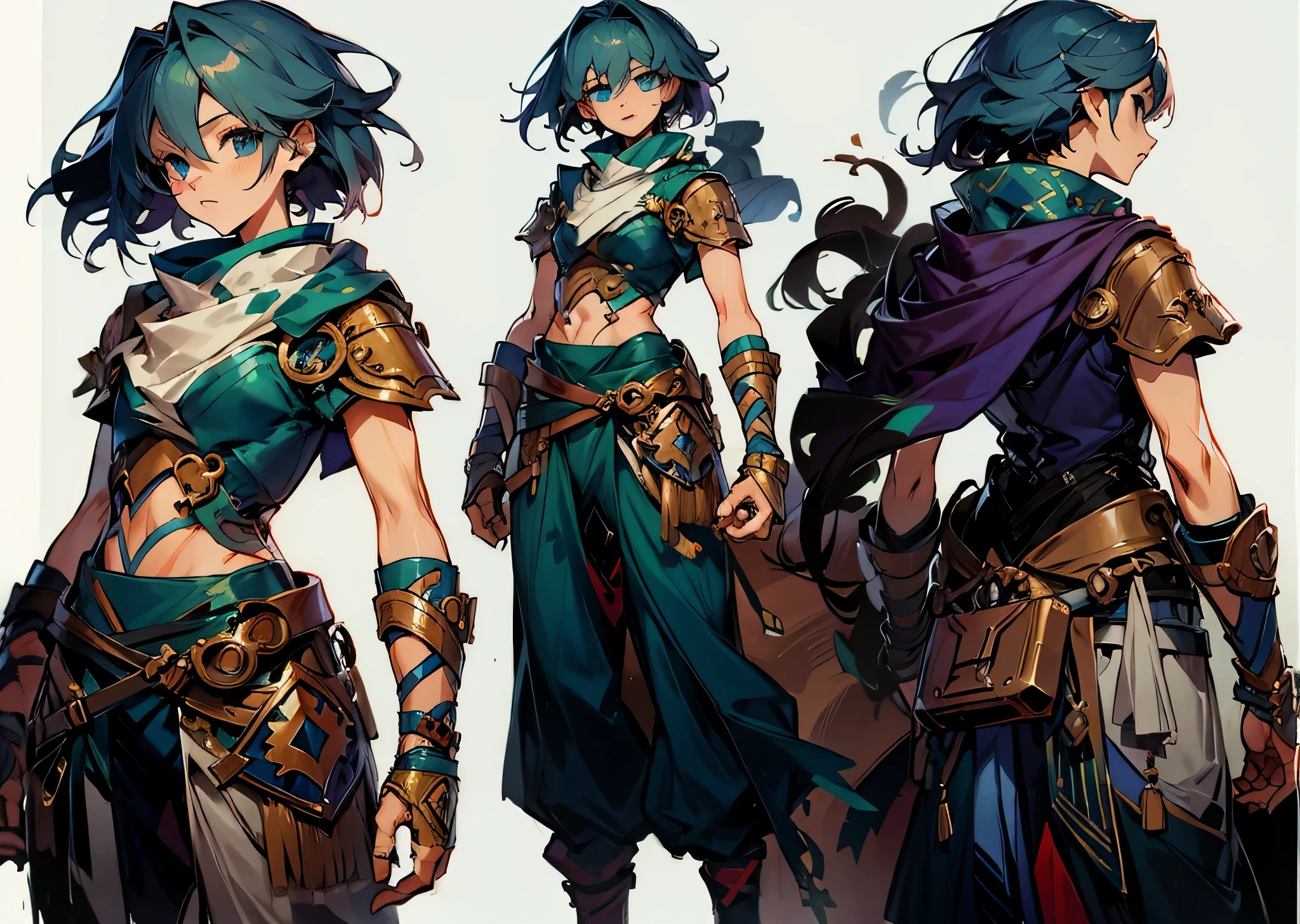 a couple of anime characters with different outfits and weapons, male protagonist 👀 :8, anime character design, detailed anime character art, best anime character design, rpg concept art character, high quality character design, young male ( ( character concept art ) ), interesting character design, female protagonist, great character design, detailed full body concept art, character concept reference art, rpg character concept art