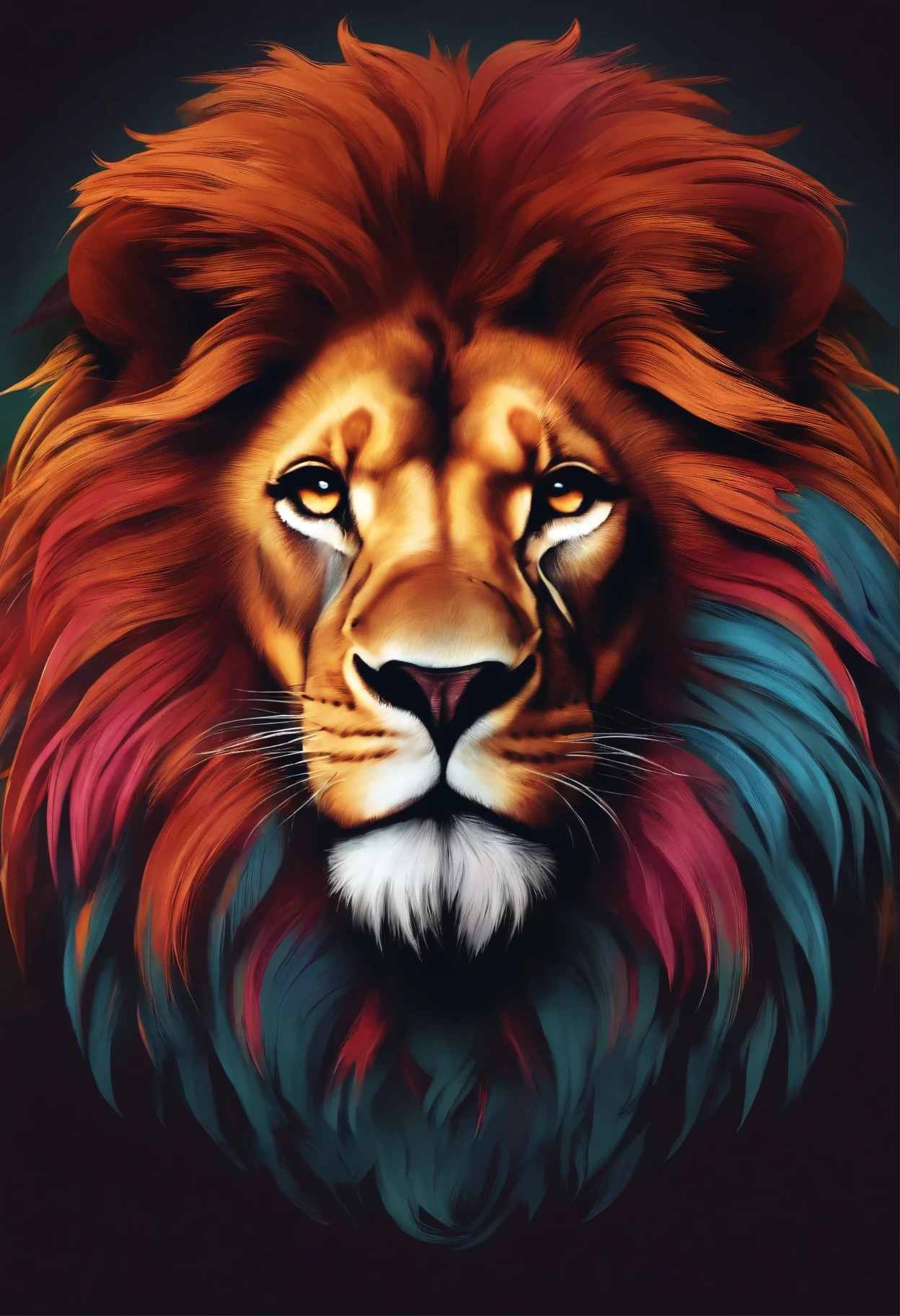 Create a logo with a lion's face in the middle