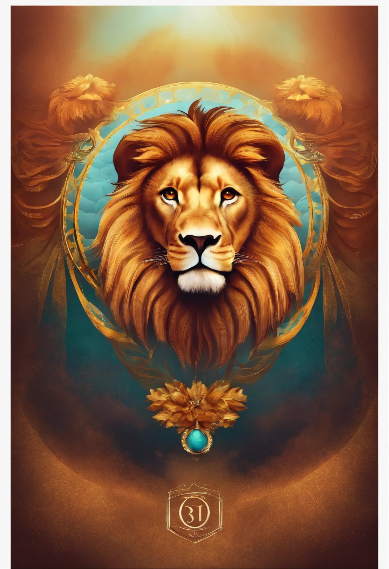 Create a logo with a lion's face in the middle