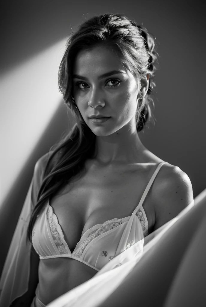(((photographic, photo, photogenic))), extremely high quality high detail RAW color photo, Silhouette of Nordic king with tattoos on her face and body, long hair styled in a high tied ponytail, double exposure, crisp lines, monochrome background, 50mm, Canon EOS R10+ effect, focus on art by @DrDB, soft lighting, depth of field effect, candid moment, genuine expressions, detailed facial features, emotional depth