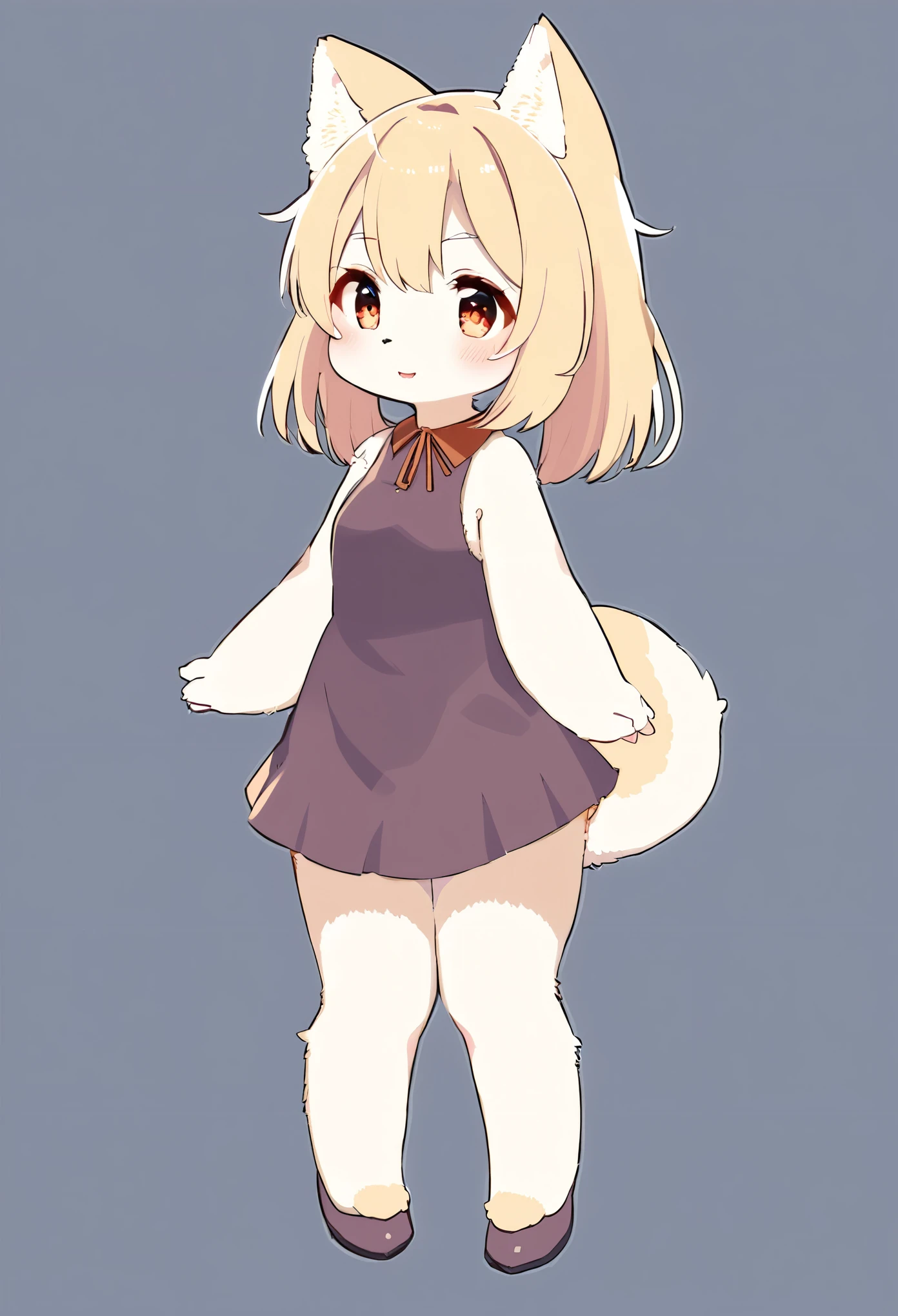 1girl, kemono, furry, no shadow, flat Design,