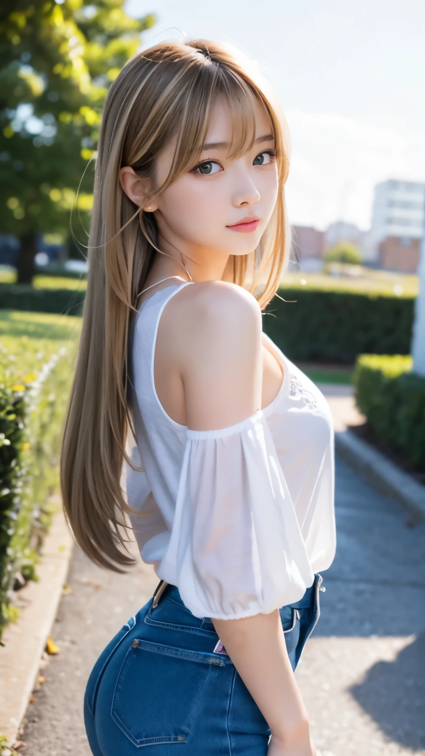 masterpiece, best quality, (realistic,photo-realistic:1.4), (RAW photo:1.2), extremely detailed CG unity 8k wallpaper, delicate and beautiful, amazing,finely detail, official art, absurdres, incredibly absurdres, huge filesize, ultra-detailed,extremely detailed eyes and face,light on face,yuuki asuna,(little smile),(caramel hair:1.4),(very short hair:1.4),(wearing white t-shirt:1.4),nature background,long sleeve,(wet body:1.5),(wet clothes:1.4)
