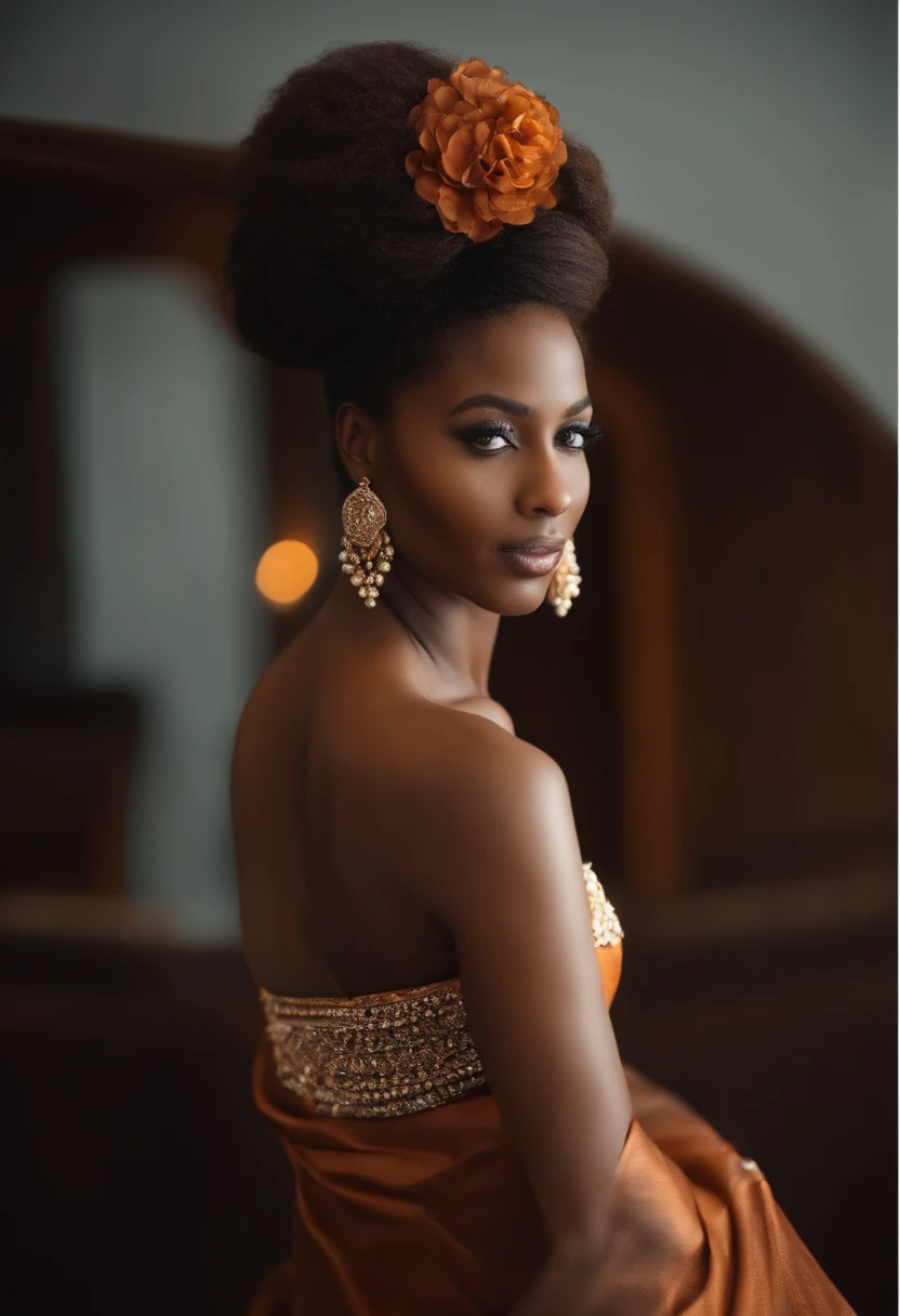 femme afrcaine , sexy well shaped , dark complexion , debout , mini jupe ,beau visage ,yeux marron, grosses fesses ,à une ceremonie de mariage