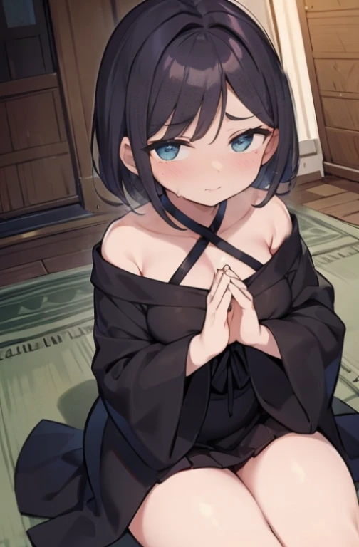 freira com cabelos loiros, olhos azuis, slightly chubby cheeks and a frowning expression, sobrancelhas franzidas, Olhar frustrado, slight blush holding a cross in the image and hands clasped as if praying looking at the viewer