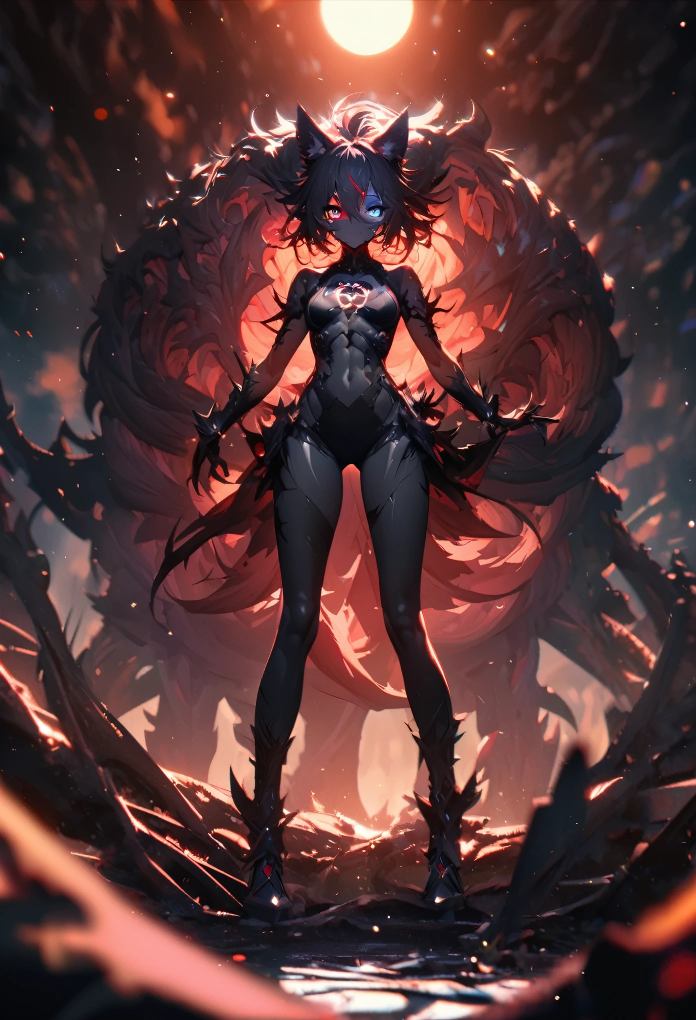 boa hancock-Widowmaker Fusion, Combining templates, fusion, Clothing Widowmaker white, 1girl, Beautiful, charachter, Woman, female, full body, full body, (Masterpiece:1.2), (best quality:1.2), (only:1.2), ((fighting pose)), ((battlefield)), kinematics, perfect eyes, perfect skin, Perfect lighting, smile, light, color, textured leather, detail, beauty, Wonderful, Ultra detailed, Perfect face,(background big rocks Lava volcano colors:1.4), (big black rocks),(subtle and beautiful eyes :1.1),(long black hair),(Lava dress, showing crotch)