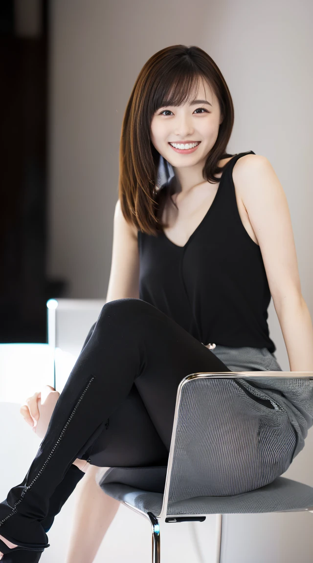 (((大people々Women１people々))),((Has bangs)),(whole body:1.5)，(1 girl:1.3)，(Show Viewer:1.4)，(Anatomically correct:1.4)，Upper body naked，(On the bed)，(With perfect legs)，(Full legs)，(Accurate、perfect face shape:1.3)，Ultra-high resolution，Ray Tracing,reflected light， Correct Structure，Award-winning，High Detail，Brighten the shadow contrast，Facial lighting ，Cinema Lighting，masterpiece，Super detailed，high quality，High Detail， 最high quality，16k，High Contrast, Spread your legs、Black pants、smile、See-through underwear、Teeth are visible,SFW