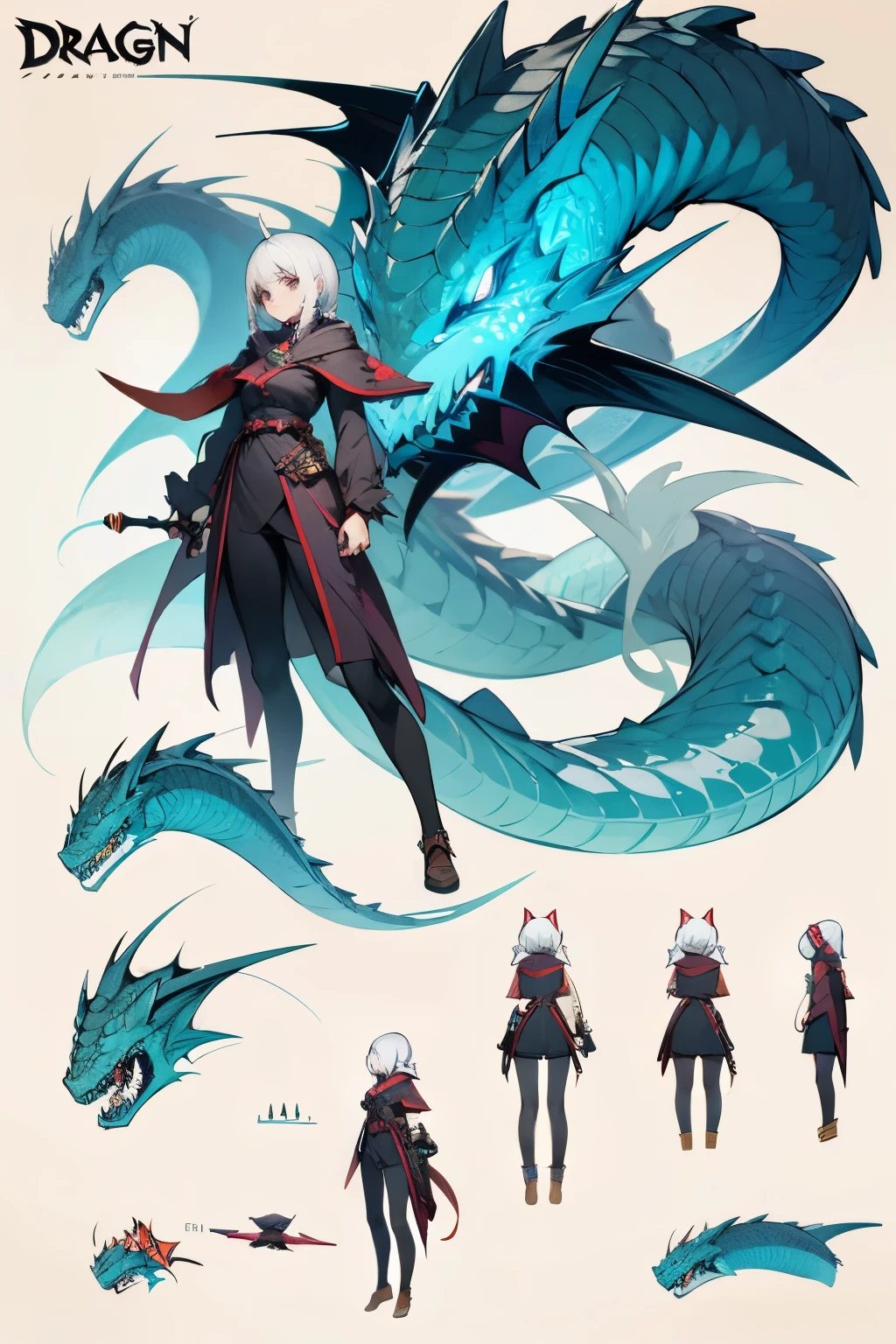 concept art, dragon girl, female
