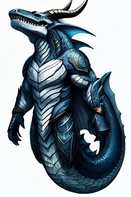 Leviathan, male k9 skull, horns, white background, sea creture, whale, grey, bioilumincence, full body,