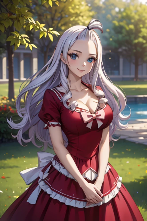 (best quality,4k,8k,highres,masterpiece:1.2),ultra-detailed,realistic,photorealistic:1.37, Mirajane Strauss, with a beautiful smile, wearing a Santa Claus costume 