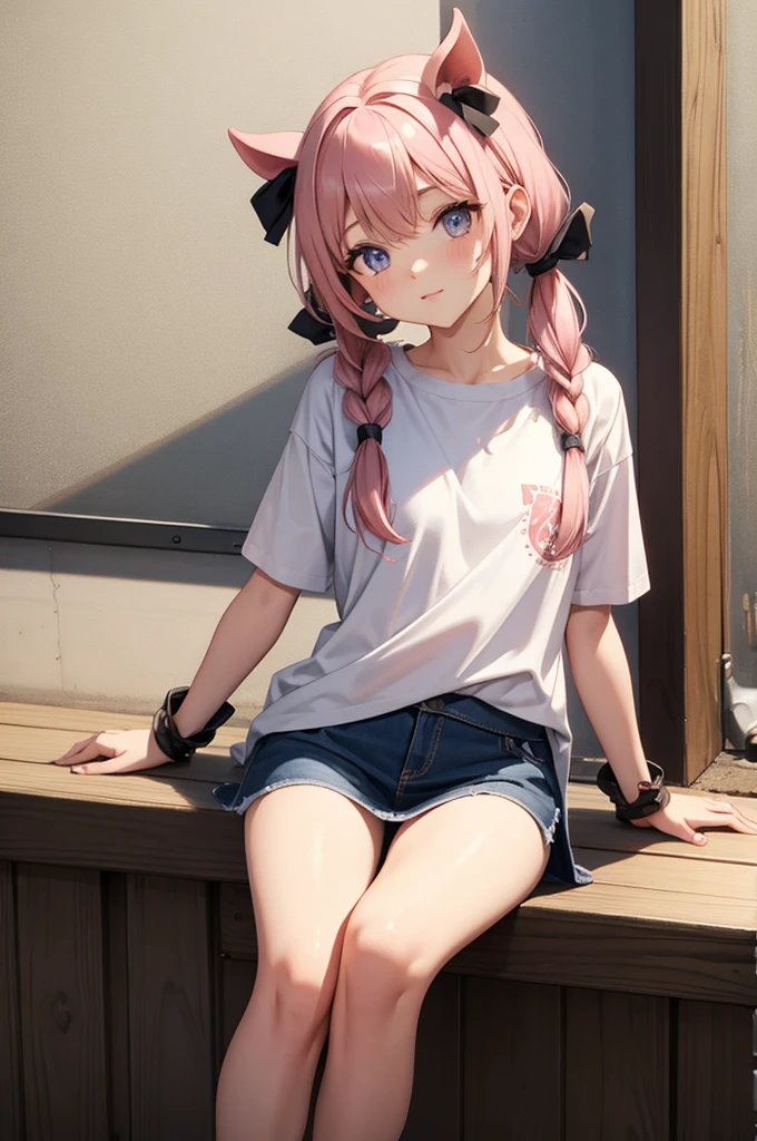 8K,4K,Ultraless,High resolution,(masterpiece, Highest quality, Highest quality),Very detailed,colorful,Most detailed,Very detailedな,(Very detailedCGイラスト),(Luxury Background),Ultra-fine painting,Bright colors,panoramic,
1 Girl,alone,(whole body),alone,black髪,ponytail,Blunt bangs,purple色のeye,sneakers、Purple Fashion Oversized Yankees Cap,blue oversized hoodie,Micro Shorts,Blunt bangs,Elbow pads,bandage,Sweat,Steaming body,Open your mouth,big_chest,bandage on face,bandage,Arm support,anklet,
(sneakersミュール:1.2),(From the side,From below),Sitting on the Prancing Horse,Looking at the audience,
indoor,Gymnasium Warehouse,Dynamic Light,graffiti on the wall,(graffiti:1.2),(Best image quality),(Hair is pink、Drill Twin、Maid clothes),(Master's Work),(Super detailed),(詳細なeyeの描写:1.0),(Lens flare:1.0),(Movie Posters:1.0),(Tarot Border:1.0),Portraitureは中央に配置されます,(close:1.0),(nagative space:0.8),(Negative space:1.6),(alone),(colorfulに浮かぶ {Wind|Water magic|ink|crystallizations|ice|fire|inflammation|lightning|web|rock|sand|particle|光のfire花|Blood}:1.0),(colorfulなものが多い {Soap bubble|cloud|Thorn|spike|Grapevine|current|spiral|barely|wing|Tattoo|Cube|octahedron}:1.0),(floating {red|green|green|Aqua|purple|yellow|black|white|gray|Pink|orange|lime} {ribbon|Fater|particle|blade|water滴|Snow Flower|soft ball}:1.0),({crystallization|ice|fire|inflammation|Wind|water|Earth|stone|space|musical|Sonic|Vortex} {magic|wing}:1.0), ({Ray Tracing,Shine|Speckled sunlight,light,Caustics|night,Black Theme|mysterious,Creepy|easy going,pastel}:1.2), ({colorful|Sparkling|Multicolor}:1.0),(Beautiful sparkle:1.0),({Leaning forward|Lean back|Tilt to the side|}:1.2),{(smile:1.0)|(False Smile:1.0)|(Stern expression:1.0)},({small|small||lips,eyelash}:1.0),{(Open your mouth:1.0)|(Mouth closed:1.0)|},({eyelash|eye shadow||}),{片eyeを閉じて|||},(),({From below|From above|From the side From the side|From behind|Face-to-face viewer}:1.3),(Hello:1.3),(Tilt your head:1.0),(Dynamic pose:1.1),,({red|green|green|Aqua|purple|yellow|black|white|gray|Pink|orange|lime} {armor|dress|Collared shirt|suit|Costume}:1.0),({formal|army|Techwear|Urban style|casual,casual clothes|Fantasy,Magister|wild,Tribe|sf,Futuristic}),({Checked skirt|Layered skirt|Fluffy dresses|tights|pants|Shorts}),({red|green|green|Aqua|purple|yellow|black|white|gray|Pink|orange|lime} {eye|eye|student}:1.4),,,,{Length jacket|Blazer jacket|Cape|sweater|tie||},{(Floating Cape:1.0),|}({Fox Ears, Fox Girl|吸Blood鬼, Bat Wings|Pointed Ears,(Fairy:0.5)||}:1.1),({Abstract background|city,Skyscraper|forest,garden|city|shrine|cave,underground|Swamp|lake|winter|Alien planets|}:1.4),({indoor,internal|屋outside,outside}:1.1),,({Sitting|flight|Jump|lay|Are standing|Are standing on one leg}:1.1),({Skin of color|white skin|green skin|greenwhiteい肌|By thing|Shiny skin|blackい肌||}:1.1),({Full Body Lesbian|Upper Body|Portraiture|}:1.25),{tooth, 皮のtooth|Tongue Stock|Frowning|lipsを噛む|Thinking|||||}, {虚ろなeye| student in symbol shapes, Heart-shaped student| Slit pupil, + +|||||}, (pink hair, twin tails twin drill, show your forehead, blue eyes, White frilled white headband, slanted eyes, smile, long sideburns, curled bangs, neck ribbon, Forehead, amount),