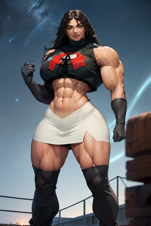  ((((1girl)))) ((full body)) ((naked)) (((((massive female bodybuilder))))) ((((massive huge breasts:1.2)))) (((NSFW))) ((perfect anatomy)) (pale skin) black hair yellow eyes very long hair 