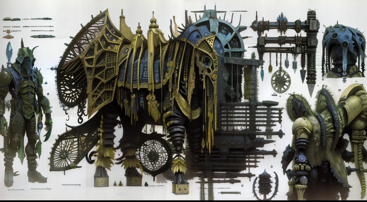 Ancient parasite spaceship（Alchemy observatory with complex structure），decrepit，Realiy