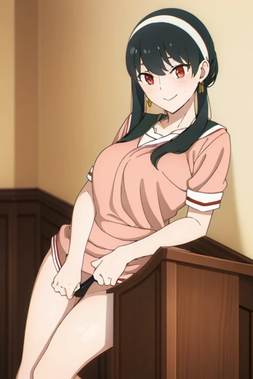 (masterpiece, highest quality: 1.2), alone, 1 girl, alone, panties，，black，string panties，Sailor suit，your heather, smile, Mouth closed, View audience, Long black hair, head band, Earrings, Big Breasts, Medium Waist, Medium Hips, wide thighs, Embarrassing, charm, smiling with her Mouth closed, Good move....., Excellent anatomy,panties，Browsing Caution，classroom，，Sailor suit，,(((pantiesの中に手を入れて))), (( Masturbating by touching the vagina with your fingers)), love juice spilling on the floor, liquid splashing from girl&#39;Between the legs，whole body，Browsing Caution，Sitting at a desk，love juice spilling on the floor, liquid splashing from girl&#39;Between the legs，