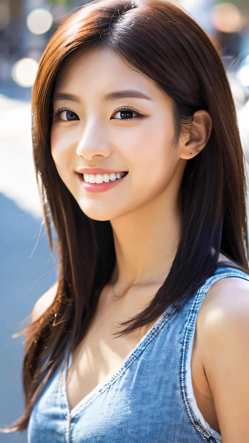 Highest Resolution, 4K, masterpiece: 1.3), Japanese Mature, sexy: 1.1, Beautiful Eyes, Slim figure, Realistic teeth, double eyelid, whole body, highest quality, detailed, beauty, In the city