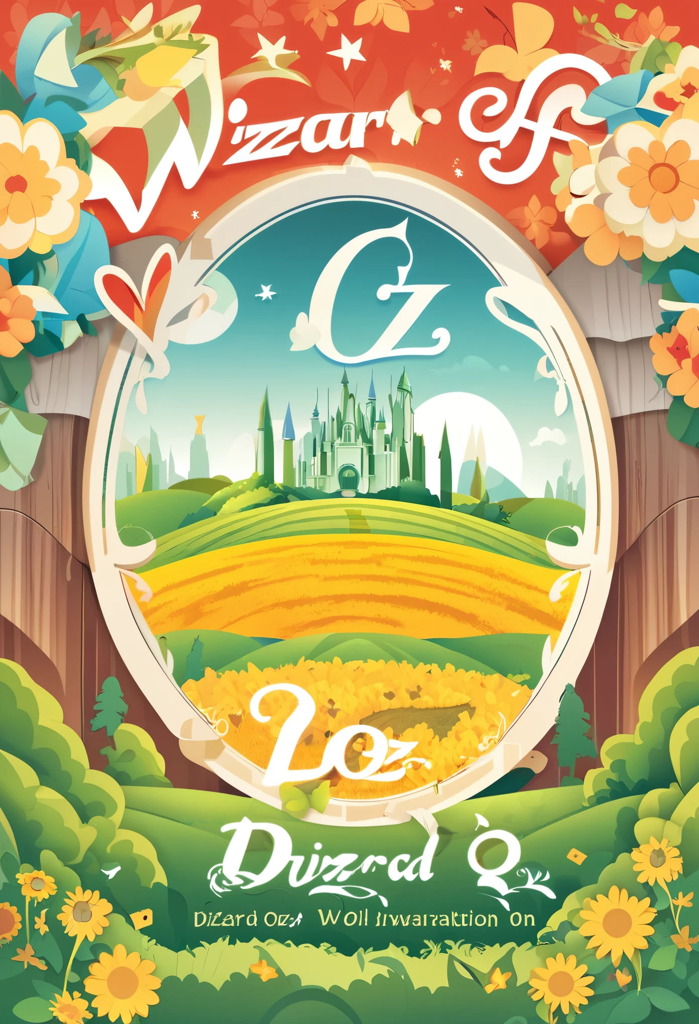cover page, Wizard of Oz, flat Design, vector illustrations, graphic illustration, detailed 2d illustration, flat illustration, digital illustration, digital artwork,
