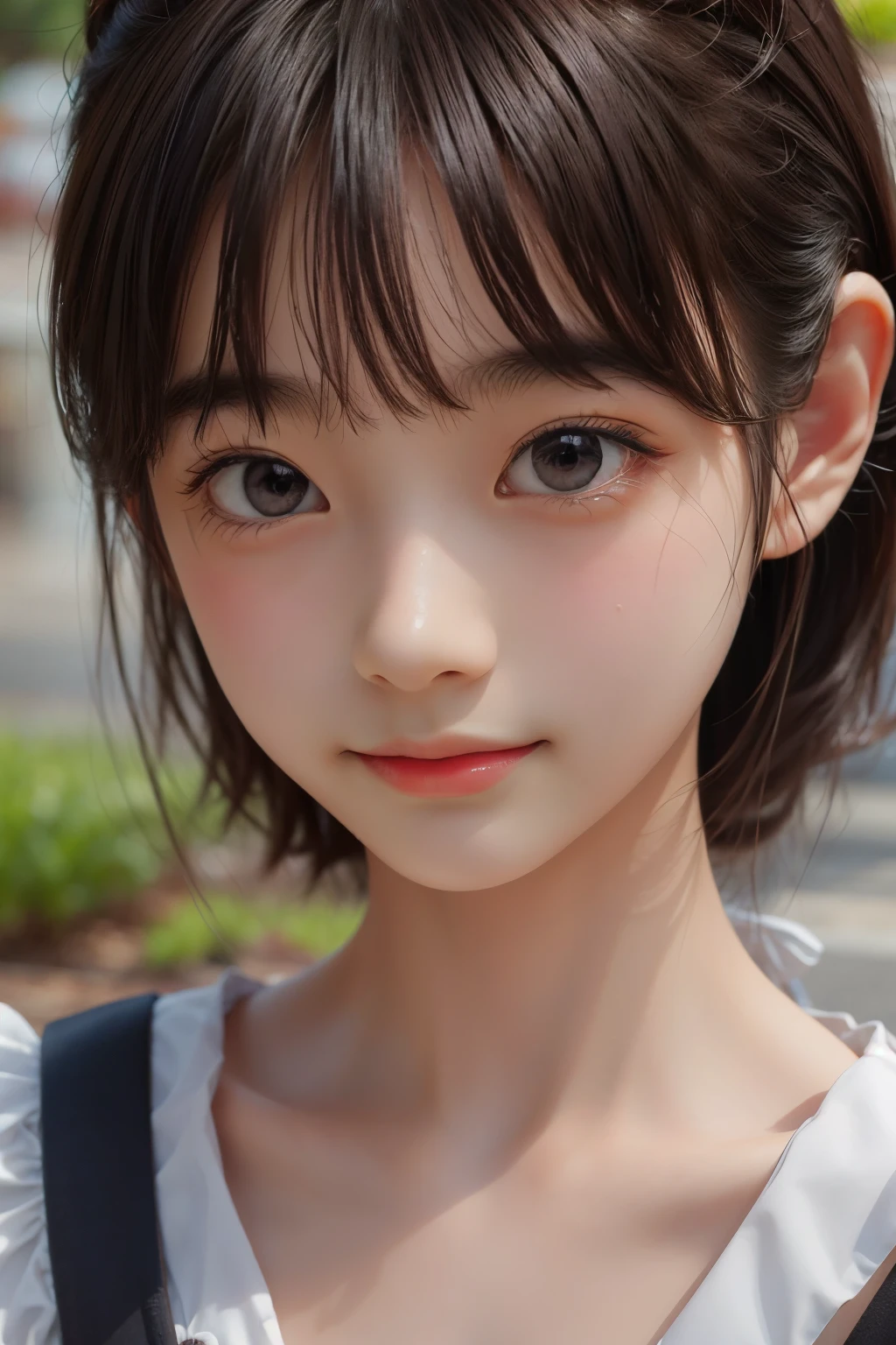 ((sfw: 1.4)), ((cute face,brown eye: 1.3), (detailed face: 1.3)), ((sfw, Lolita fashion, 1 Girl)), Ultra High Resolution, (Realistic: 1.4), RAW Photo, Best Quality, (Photorealistic Stick), Focus, Soft Light, (()), ((Japanese)), (( (young face))), (surface), (depth of field), masterpiece, (realistic), woman, bangs, ((1 girl))