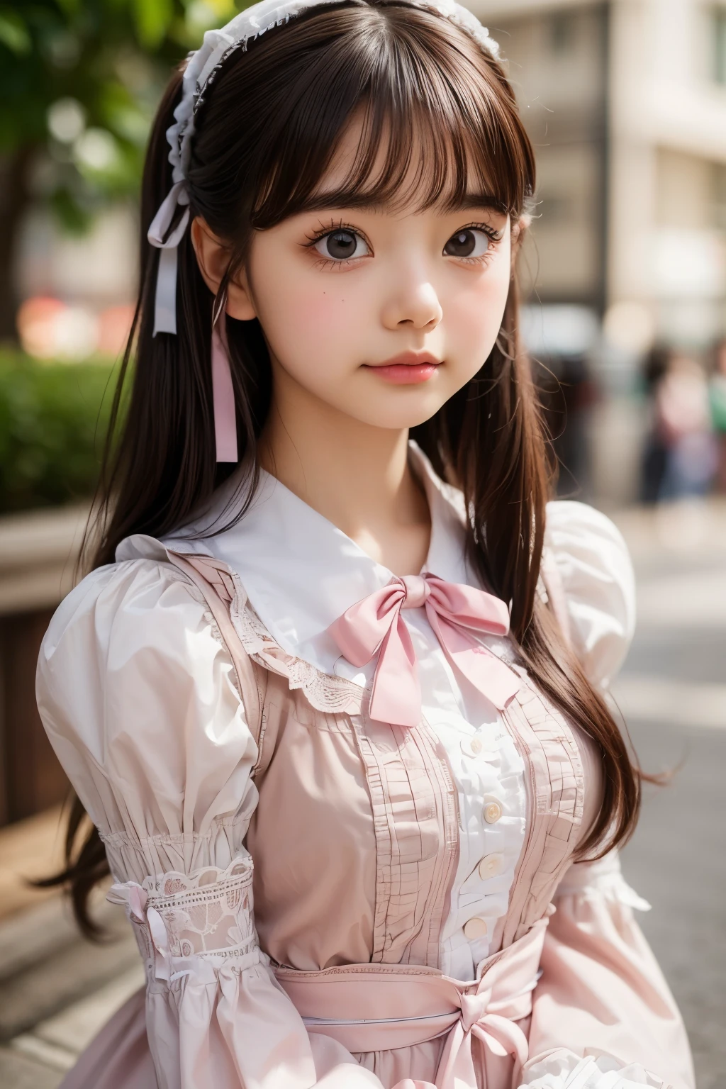 ((sfw: 1.4)), ((cute face,brown eye: 1.3), (detailed face: 1.3)), ((sfw, ****ta fashion, 1 Girl)), Ultra High Resolution, (Realistic: 1.4), RAW Photo, Best Quality, (Photorealistic Stick), Focus, Soft Light, ((15 years old)), ((Japanese)), (( (young face))), (surface), (depth of field), masterpiece, (realistic), woman, bangs, ((1 girl))