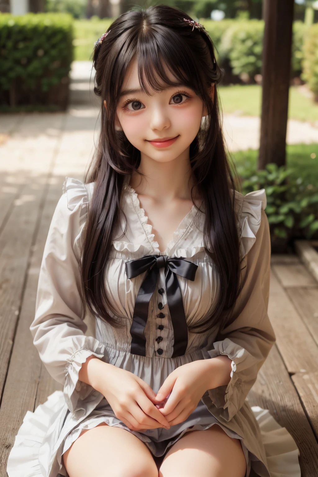 ((sfw: 1.4)), ((sfw, Lolita fashion, nice smile, 1 Girl)), Ultra High Resolution, (Realistic: 1.4), RAW Photo, Best Quality, (Photorealistic Stick), Focus, Soft Light, ((************)), ((Japanese)), (( (young face))), (surface), (depth of field), masterpiece, (realistic), woman, bangs, ((1 girl))