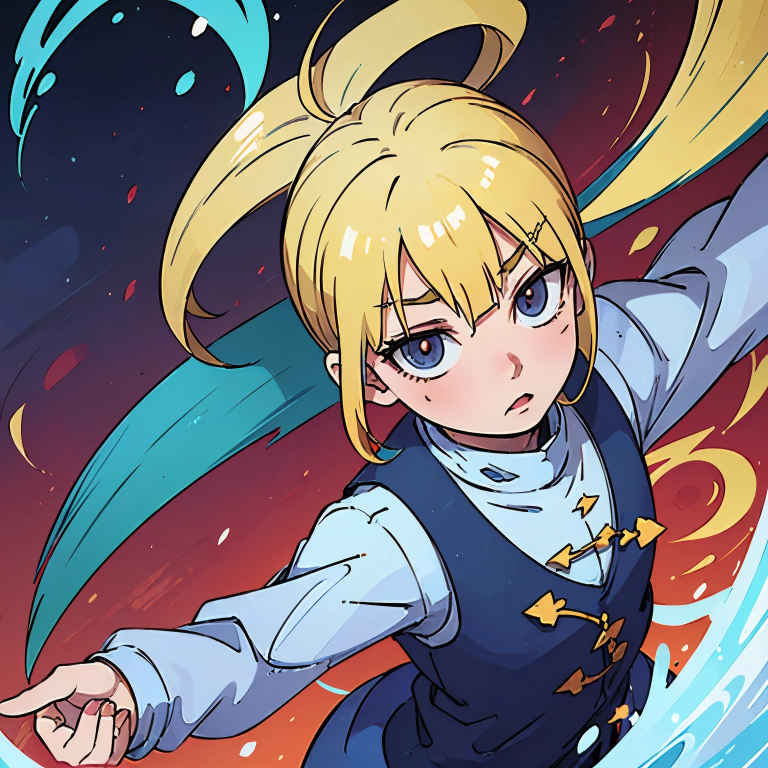 ((hunterxhunter)) ((blonde hair)) ((blonde)) ((scarlet eyes)) ((man)) ((blue outfit)) ((kurta clan))