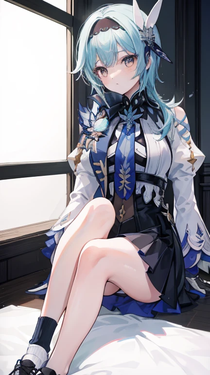 Obra maestra, 1 chica, Yukino Yukinoshita, ojos luminosos, Zapatillas blancas, Ropa de tenis, minifalda blanca, bragas blancas, Calcetines blancos hasta la rodilla, Obra maestra, Calidad superior, extremadamente detallado, cielo azul, Agarra tus propios pechos,,