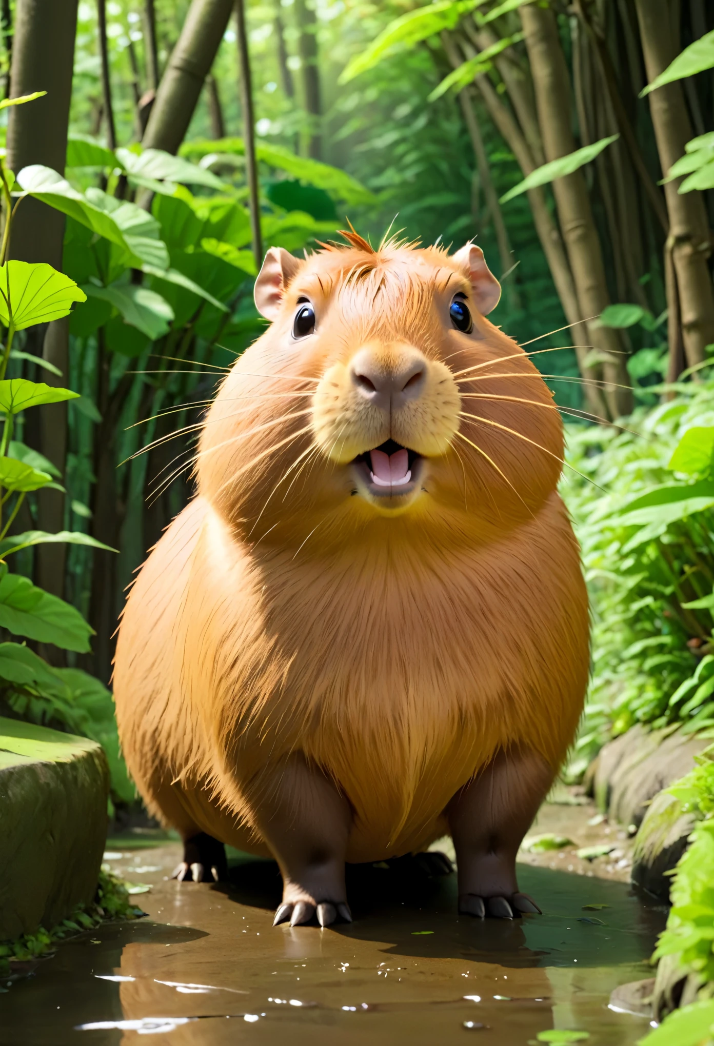 Super Capybara, studio_Ghibli_Japanese cartoons_style style, 2D