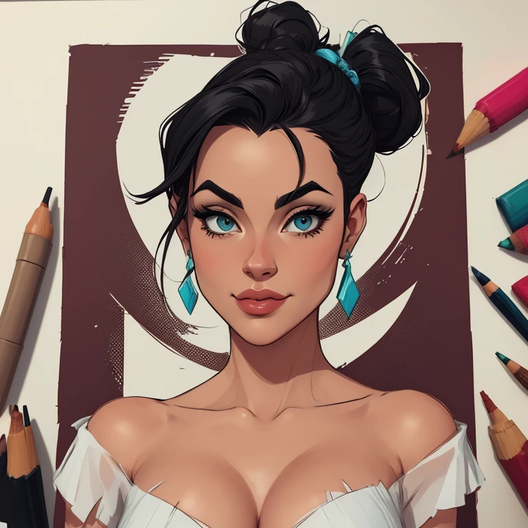Personagem arte em preto e branco para colorir estilo drawing para colorir estilo Artline mulher ninja com marcas de guerras Imagem de desenho animado de uma mulher .cartoon style illustration, estilo de arte dos desenhos animados, estilo de arte dos desenhos animados, digital illustration style, design de personagens altamente detalhado, arte digital detalhada coragem, arte em preto e branco para colorir Design de personagens de retrato, beautiful digital illustration, retrato de alta qualidade, Arte em quadrinhos, mulher jovem cabelo com transas lindas . Beautiful lined eyes Medium large bust and wonderful sexy clothes. image expression of sexual desire from waist to head illustration