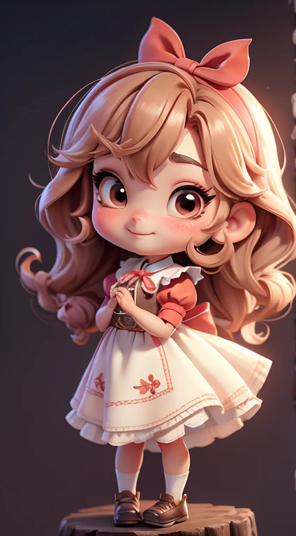 Create an 8K version of the character Alice.
《Red Cliff》alice doll: it should look charming and beautiful, Keep the iconic elements of the original characters. 《Red Cliff愛麗絲》Must be large size for round face, Clear eyes, long eyelashes and rosy cheeks. Your hair should be short and light brown or light brown.
Very beautiful dress: Vestir Alice chibi em um Very beautiful dress e elegante em tons de vermelho ou branco. This dress may have ruffles, income & detail, Reference to the Wonderland theme. Add a ring or ribbon, Add a touch of sophistication.
apron & bow: Adicione um apron branco sobre o vestido de Alice Chibi, Tie with a thin bow around the waist. O apron pode ter pequenos detalhes, such as pockets or fine embroidery.
cute socks and shoes: 用藍白條紋襪子或有趣的細節完成愛麗絲的Red Cliff造型. Standing, Put on cute baby shoes, Has a tie or buckle.
Magic accessories: 為愛麗絲的Red Cliff添加迷人的配件, Like a bow in your hair or a headpiece with fairyland details. You also get beautiful themed accessories.
Be sure to add shadows, 头发的纹理和detail, 愛麗絲Red Cliff的衣服和配件, Make it even more charming and captivating. Give him a smiling face,Put a sweet smile on his face, Capture the character's essence in a subtle and captivating way.