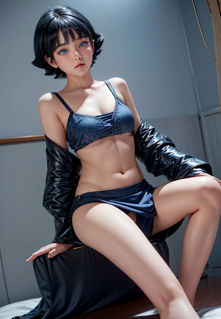 best,1girl ( Uzumaki Himawari ) , ( facial details ) , short hair ,details , age 18 femele ,plump body , no clothes , teenager'face , cute face , hot  , anime to be realistic , detailed charakter images , high quality photo , beautiful thin make up very real , perffect character cool style , pretty teenager , HD photo model , simple background , details eyes , masterpiece , ornaments detailed , real life ,Best anime realistic ,1girl ,masterpiece ,from of a woman with long black hair and a , naked portrait, nude  photography, she has a distant expression, semi realistic anime, in an anime style, semirealistic anime style, she has black hair, in anime style, (blue eyes:1.3), blunt bangs ,quality detail ,perffect charakter real live , high detailed photos real ,anime from realistic ,photrait realism , super detail ,cute eyes , detail hair ,ultra high quality ,Hd resulition , shiny nipple,  erotic pose, very detailed wallpaper 