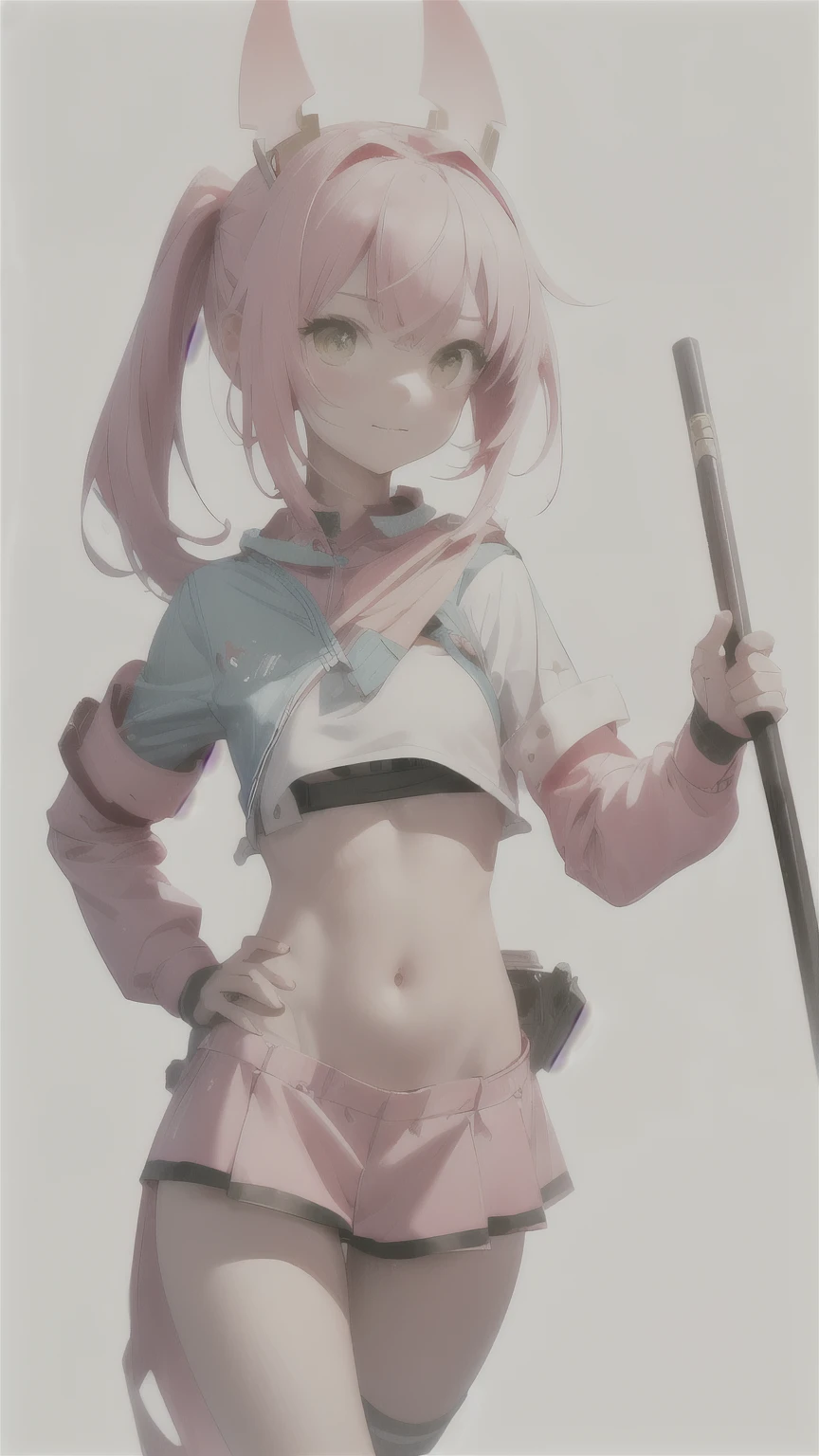 Milim in battle uniform, proud face, cute, slim figure, the background is a battlefield, an aura of light is emitted from the whole body, a masterpiece