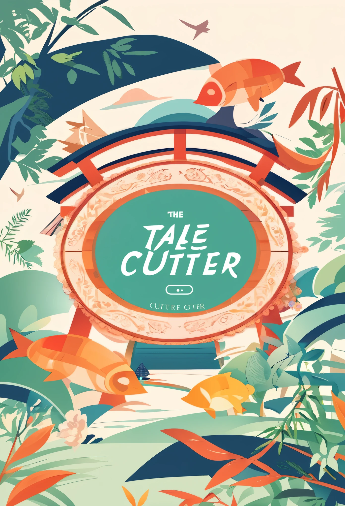 cover page, The Tale Bamboo-Cutter
, flat Design, vector illustrations, graphic illustration, detailed 2d illustration, flat illustration, digital illustration, digital artwork,