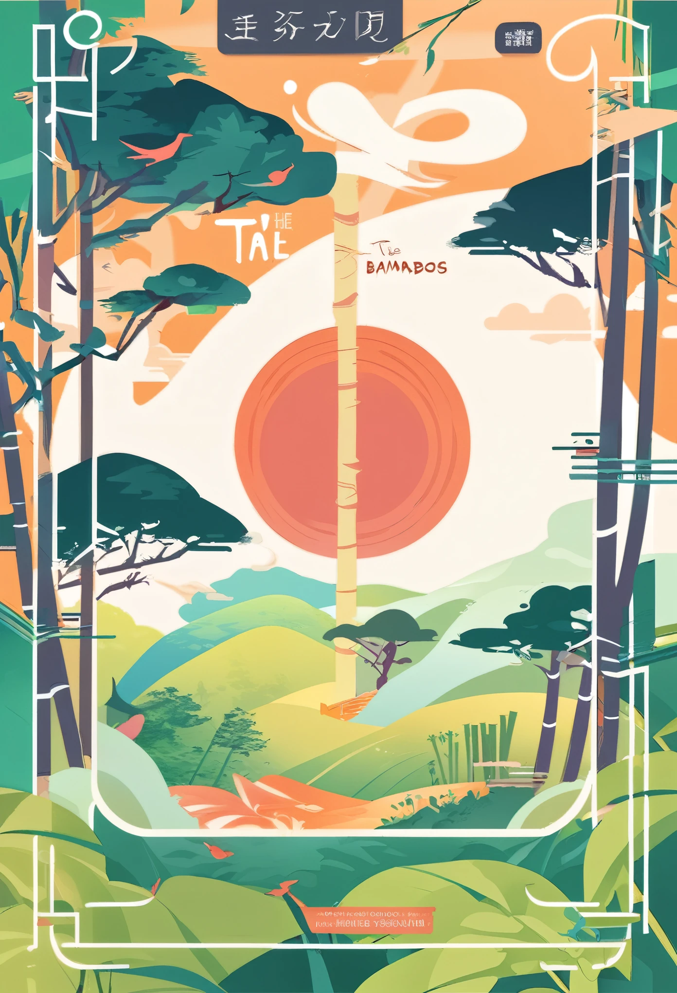 cover page, The Tale Bamboo-Cutter
, flat Design, vector illustrations, graphic illustration, detailed 2d illustration, flat illustration, digital illustration, digital artwork,