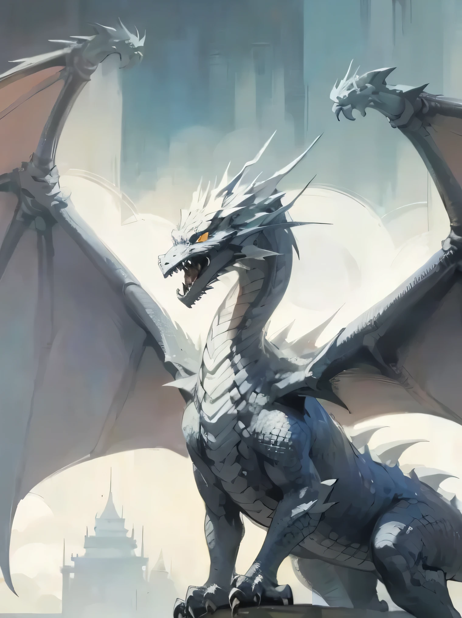 Dragon, white, white