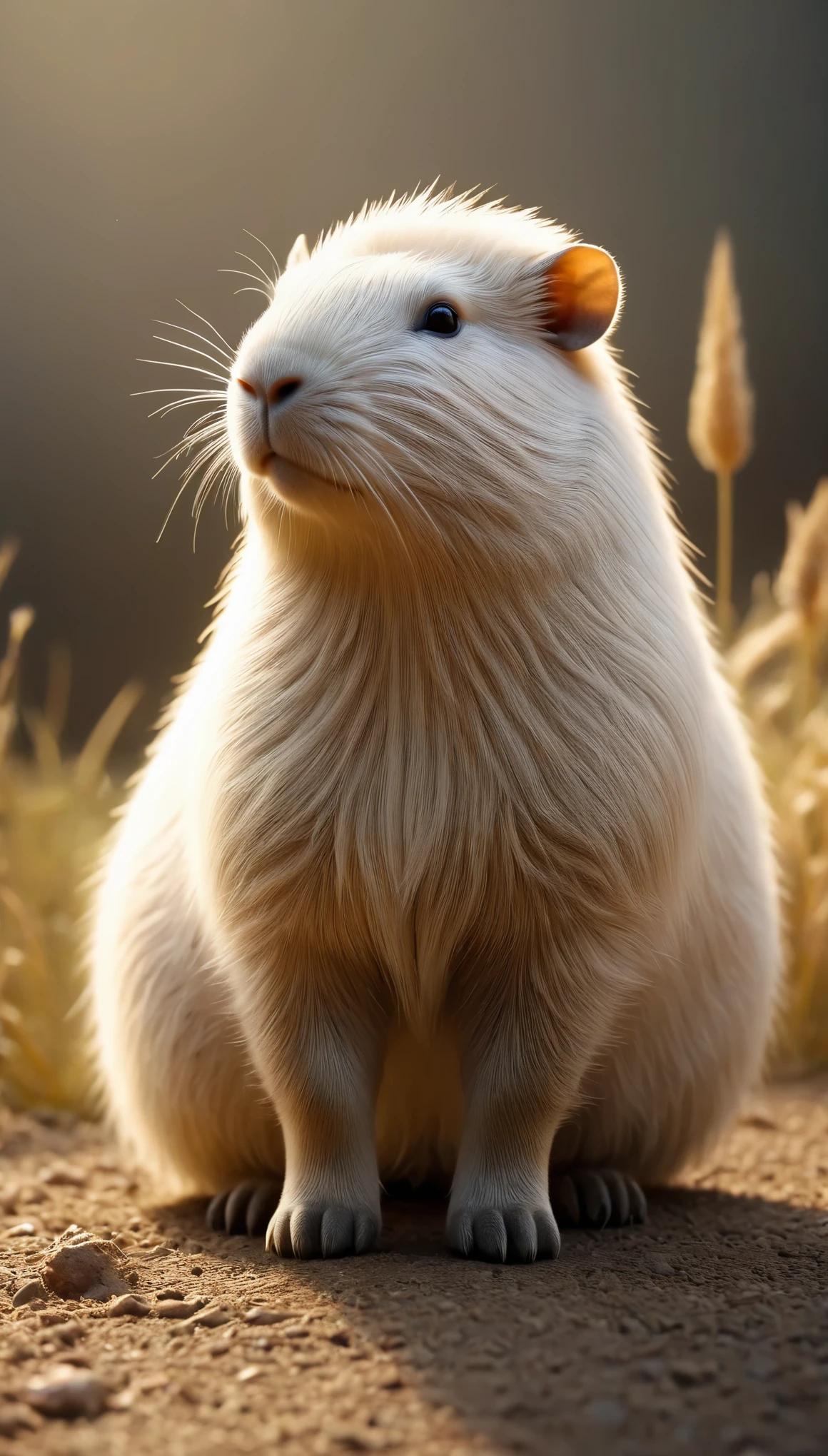 草原のWind景:Northeast Argentina,1 Capybara:white,alone,Fluffy Capybara,Fluffy texture,Fluffy fur,cute,National Geographic,Photos taken by a professional photographer,black eye,eyelash,最high quality,high quality,Intricate details,Attention to detail,blurred background,cuteカピバラが視聴者をお出迎えします,Realistic,Fantasy,,halation,Beautiful light and shadow,flash,とてもflash,Wind, The refreshing weather of May has arrived.,masterpiece,最高masterpiece,Intricate details,rendering,Zentangle Elements,8k,3D,Impressive photos like paintings,Lizard,Smooth hair flow,Like a stuffed toy