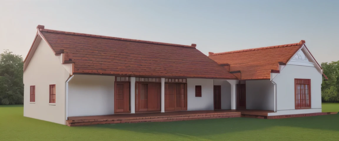 a rendering of a small house with a red roof and a porch, highly detailed realistic, realistic highly detailed, beautifully detailed render, realistic 3 d style, crisp detailed 3 d render, hyper detailed and realistic, photorealistic highly detailed, hyper detailed 3d render, hyper detailed 3 d render, in style of ultra realistic, vivid detailed realistic, high detail 3 d render