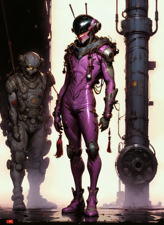 perfect proportions, anatomically correct, (head to toe: 2.0), (full body image: 2.0), solo, (Casshern: 1.6), extremely stylized, deviant art, masterpiece, highly detailed, detailed eyes, expressive detailed eyes, detailed pupils, futuristic, ((1950s scifi helmet)), ((pointy helmet)), Rubber Gloss, (flightsuit:1.4), big boots, entire body image, full body shot, nvinkpunk, professional photograph of alexander_skarsgard, tassles, large beads, (large tassels), cyberpunk, inkpunk, paint platter, ink splatter, (action pose:1.0),