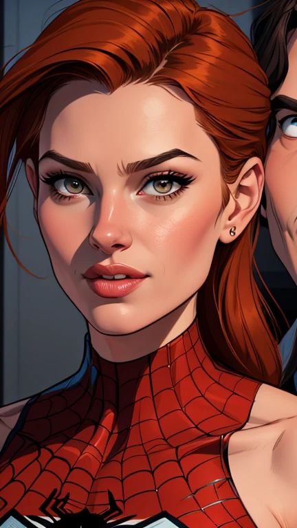 Spiderman Potter Parker 90s portrait mode together the 3 characters Cartoon style digital illustration together lovers Cartoon style character portrait mode Cartoon style character