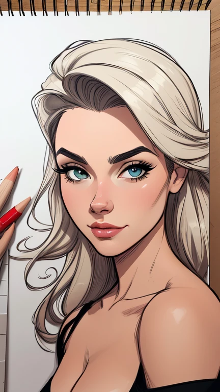 estilo de desenho animado:1.2), os west velho oeste mulher brasileira draw ART Artline fundo branco mulher Imagem de desenho animado de uma mulher , roupas sensuais , garota super valente destemida , Ilustra??o estilo desenho animado, estilo de arte dos desenhos animados, estilo de arte dos desenhos animados, digital illustration style, design de personagens altamente detalhado, arte digital detalhada fofa, City fan art, design de personagem retrato, beautiful digital illustration, retrato de alta qualidade, arte em quadrinhos, retrato do design do personagem, white background Busty without clothes and medium breasts cartoon style female character in Fallout 4 costume old west uniform 