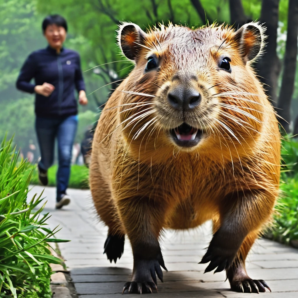 A kaiju Capybara themed is running amok in Beijing
